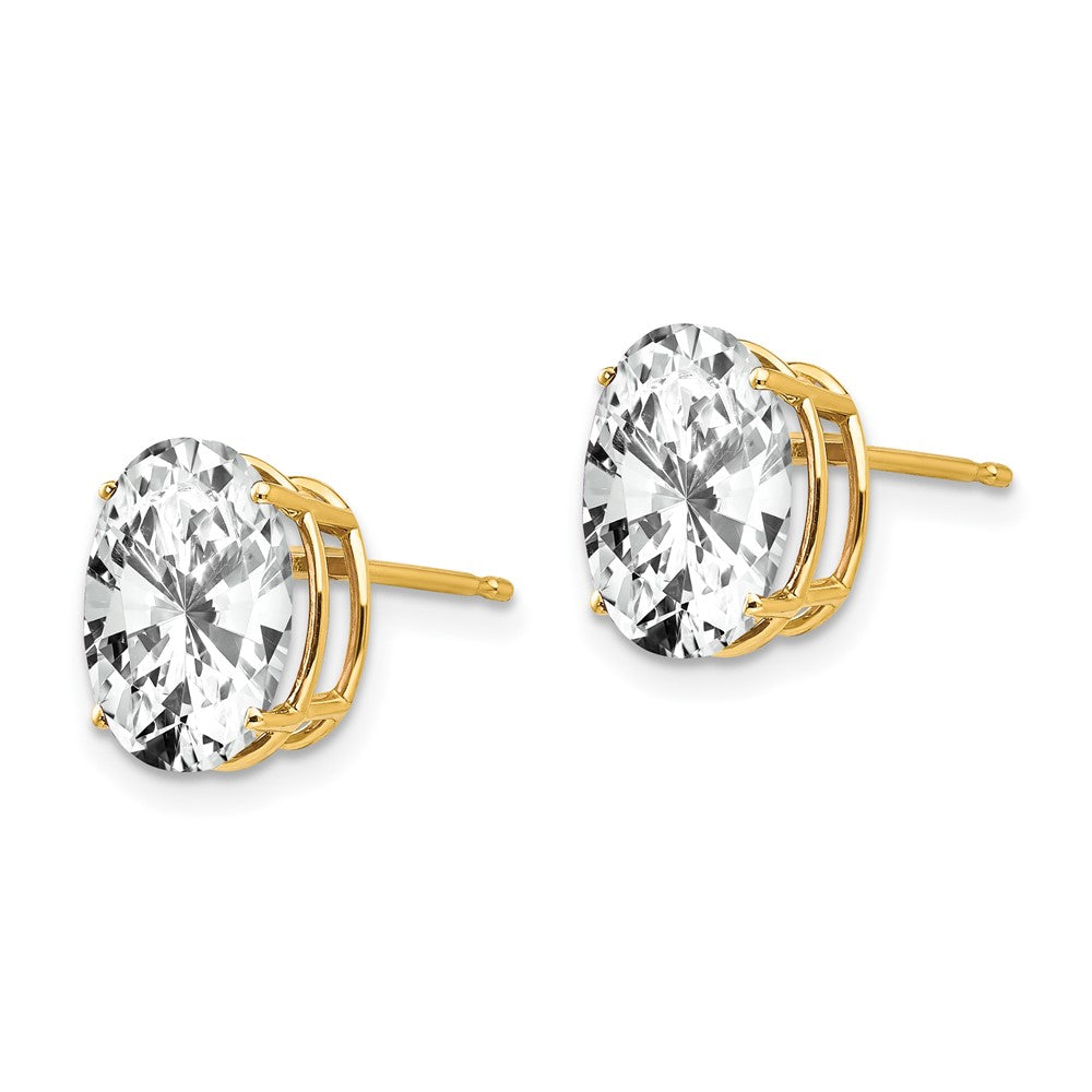 Oval Cubic Zirconia Post Earrings - WBC