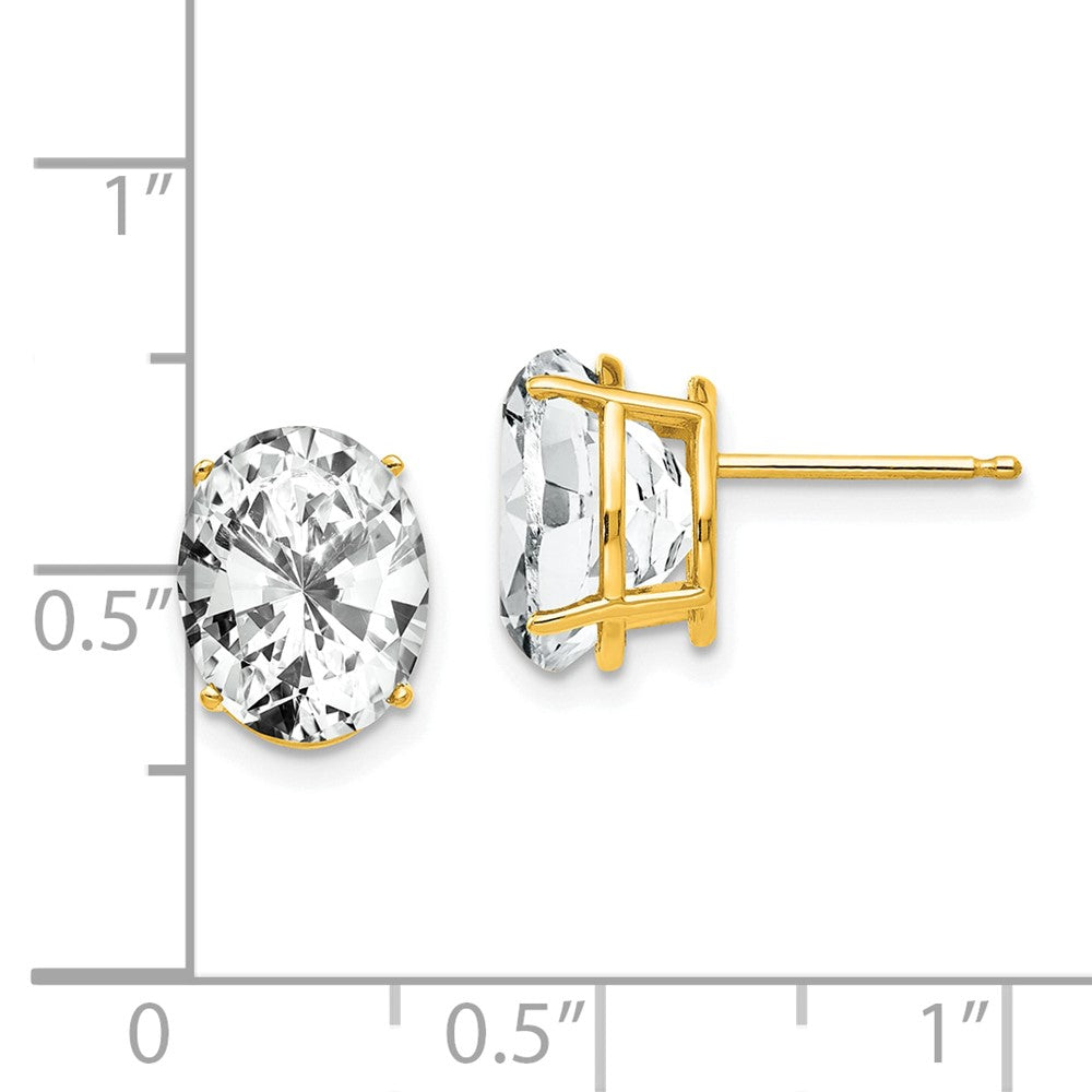 Oval Cubic Zirconia Post Earrings - WBC