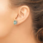 Oval Checker-Cut Green Quartz Post Earrings - WBC