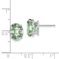 Oval Checker-Cut Green Quartz Post Earrings - WBC
