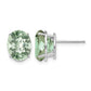 Oval Checker-Cut Green Quartz Post Earrings - WBC