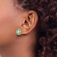 Oval Checker-Cut Green Quartz Post Earrings - WBC