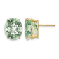 Oval Checker-Cut Green Quartz Post Earrings - WBC