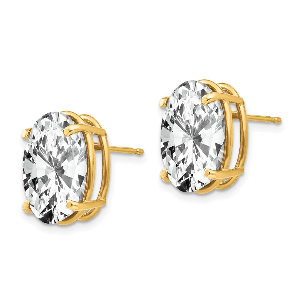 Oval Cubic Zirconia Post Earrings - WBC