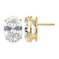 Oval Cubic Zirconia Post Earrings - WBC
