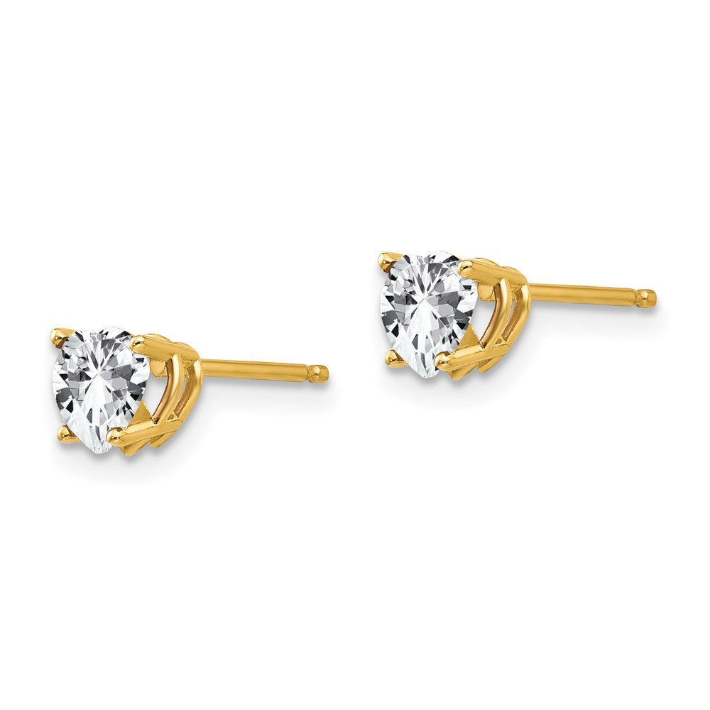 Heart Cubic Zirconia Post Earrings - WBC