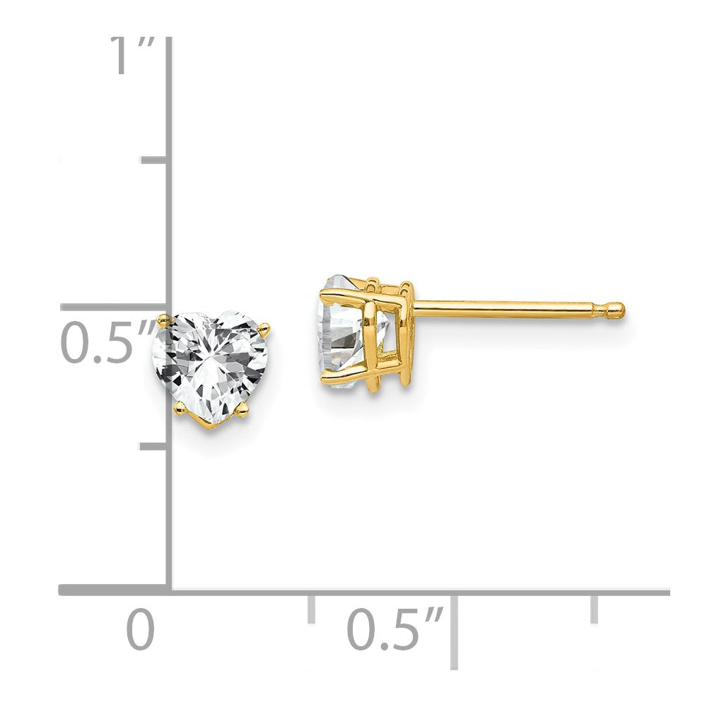 Heart Cubic Zirconia Post Earrings - WBC