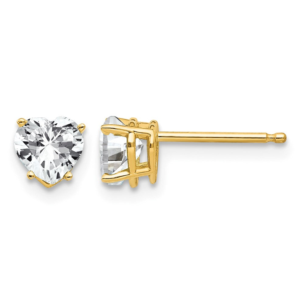 Heart Cubic Zirconia Post Earrings - WBC