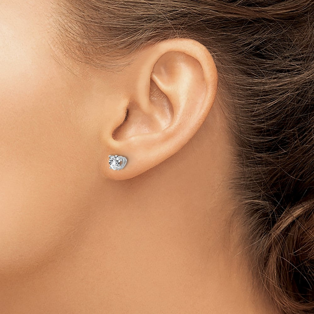 Heart Cubic Zirconia Post Earrings - WBC