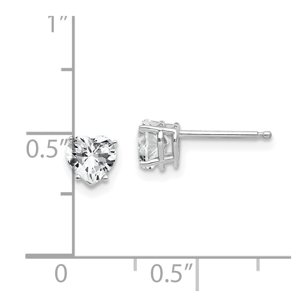Heart Cubic Zirconia Post Earrings - WBC