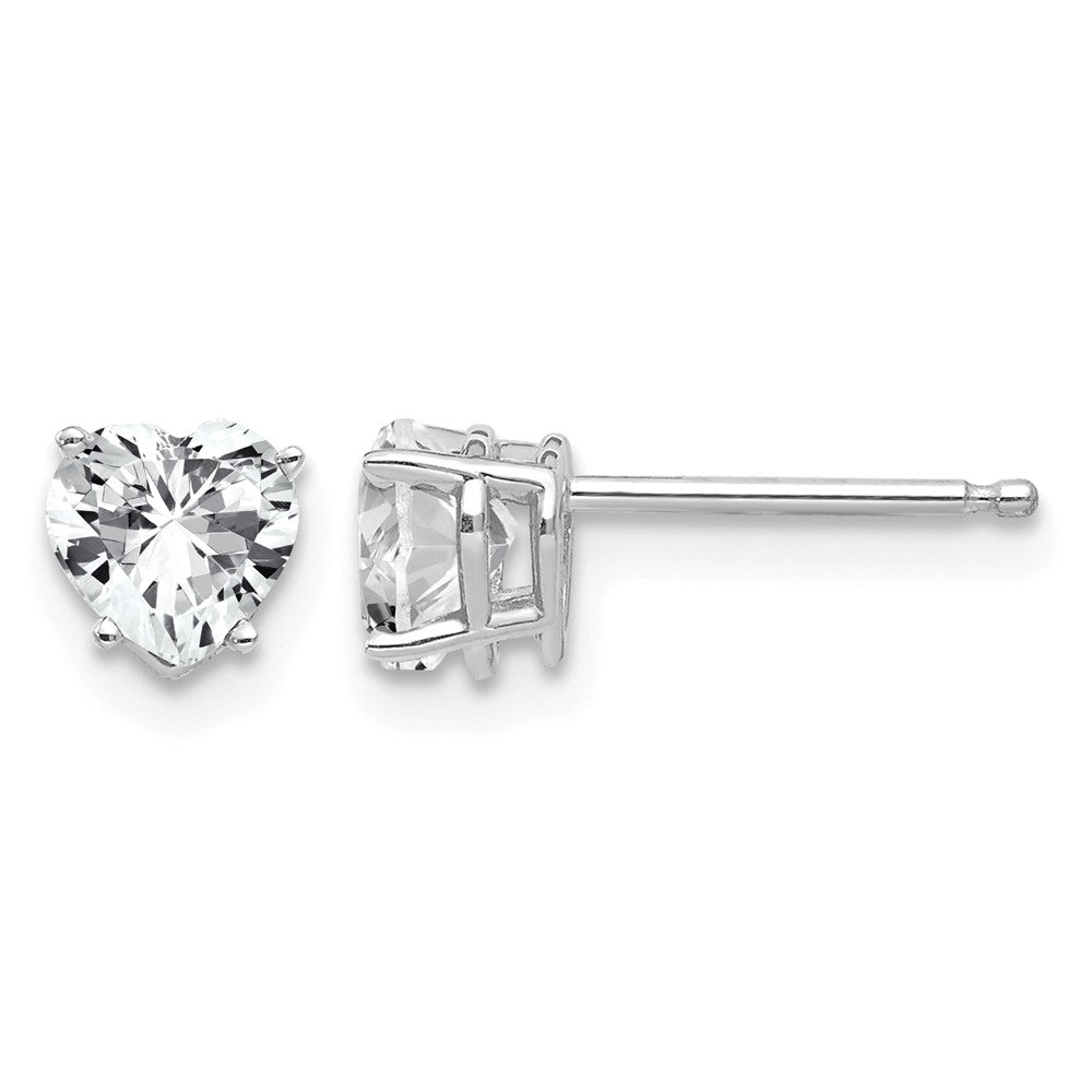 Heart Cubic Zirconia Post Earrings - WBC