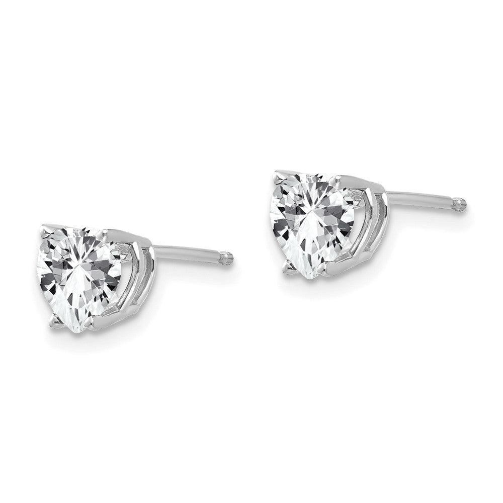 Heart Cubic Zirconia Post Earrings - WBC