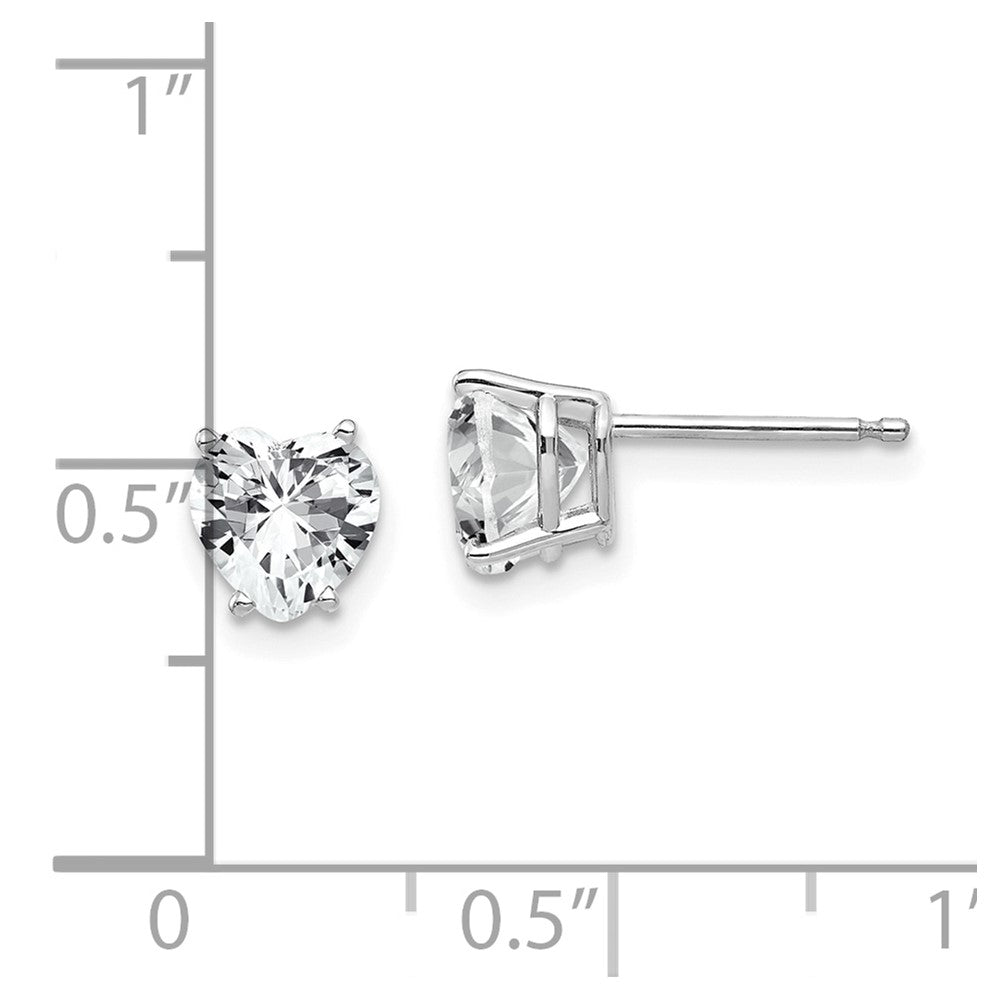 Heart Cubic Zirconia Post Earrings - WBC