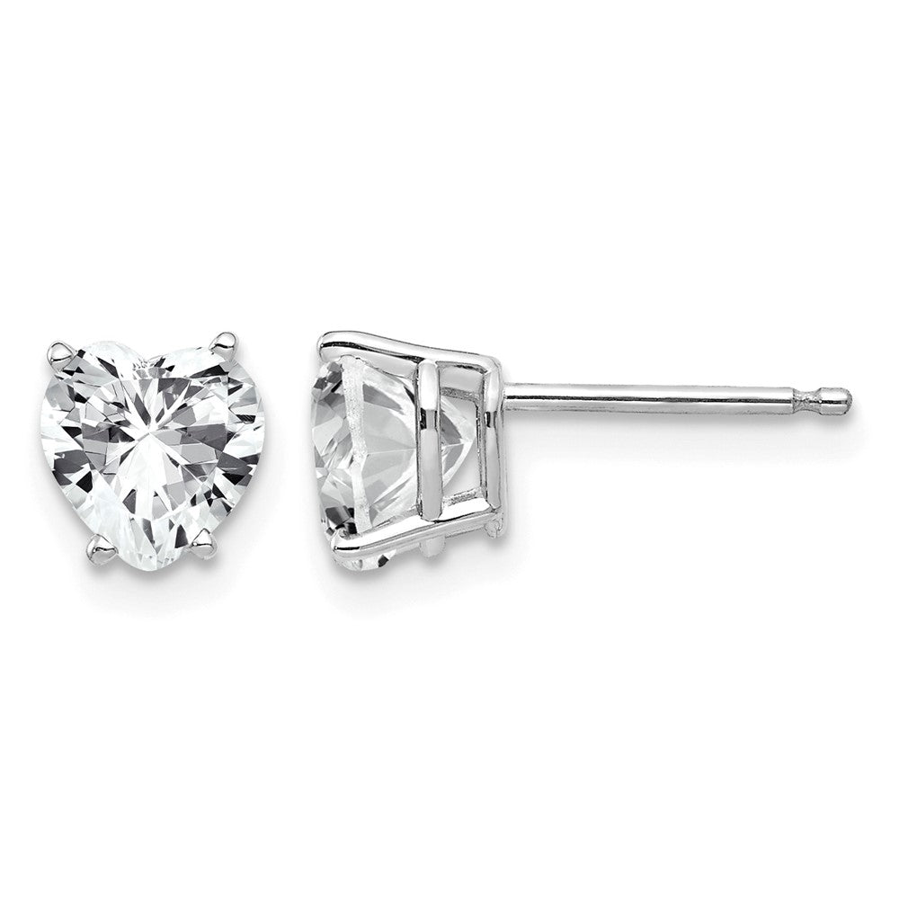 Heart Cubic Zirconia Post Earrings - WBC