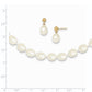 7- Rice Freshwater Cultured Pearl Necklace and Post Earring Set - WBC