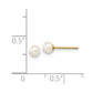 3- Round Akoya Saltwater Cultured Pearl Stud Post Earrings - WBC