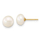 7- Near-Round Freshwater Cultured Pearl Necklace and Button Earrings Set - WBC