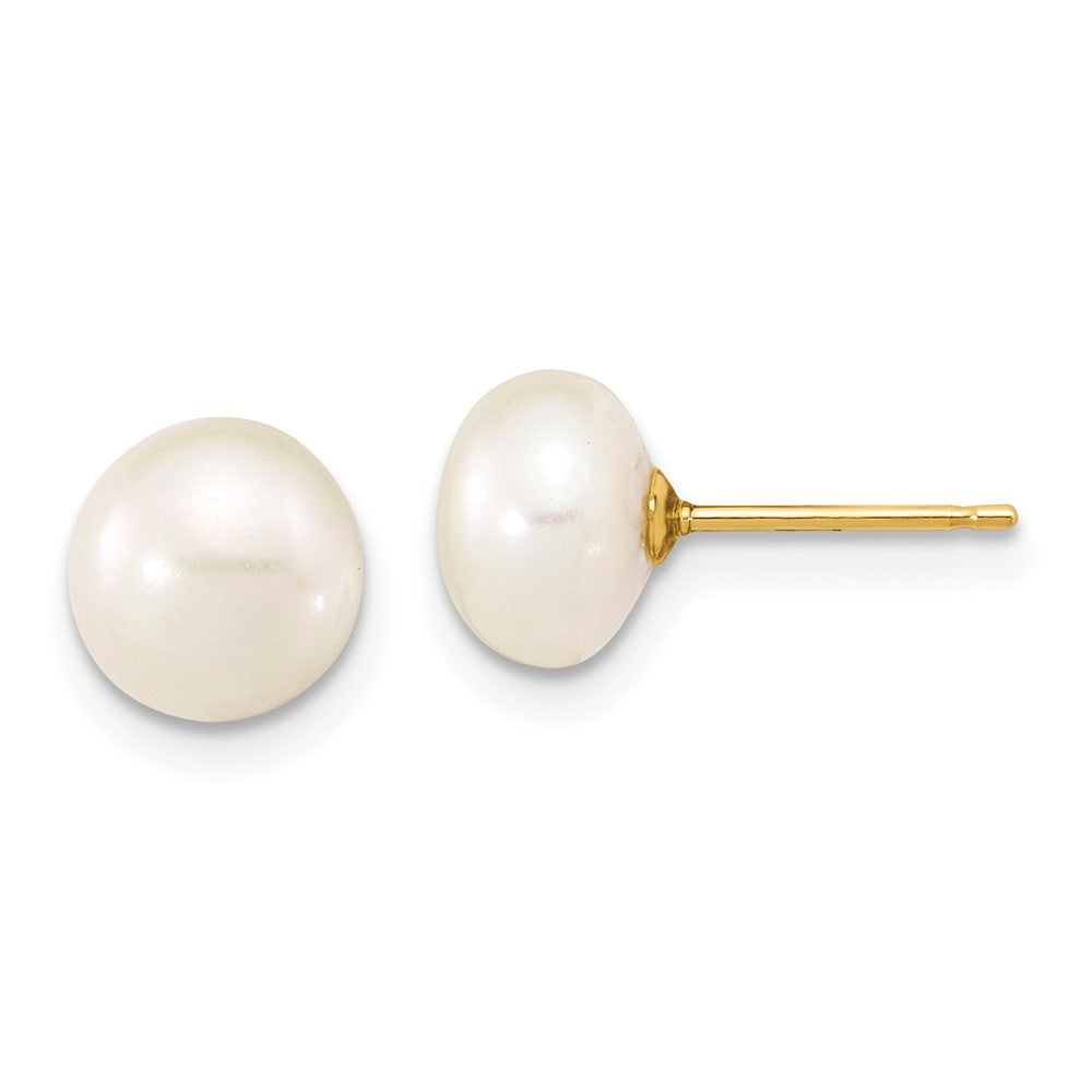7- Near-Round Freshwater Cultured Pearl Necklace and Button Earrings Set - WBC