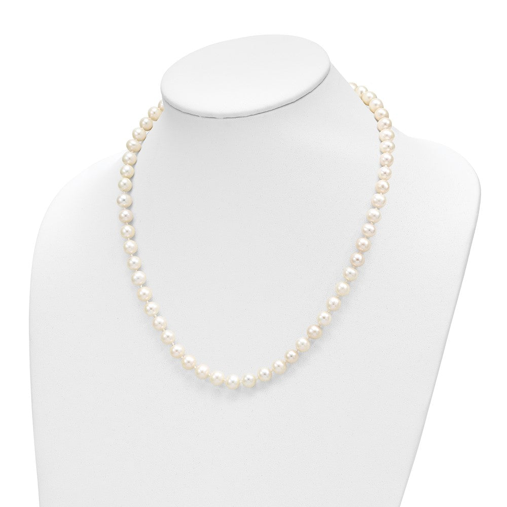 7- Near-Round Freshwater Cultured Pearl Necklace and Button Earrings Set - WBC