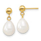 7- Rice Freshwater Cultured Pearl Necklace and Bead Post Dangle Earring Set - WBC