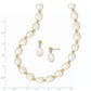 7- Rice Freshwater Cultured Pearl Necklace and Bead Post Dangle Earring Set - WBC