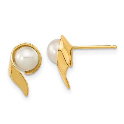 5- Button Freshwater Cultured Pearl Post Earrings - WBC