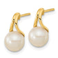 7- Round Freshwater Cultured Pearl Post Earrings - WBC