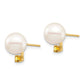 8- Round Freshwater Cultured Pearl and .14CI Citrine Post Earrings - WBC