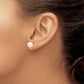 8- Round Freshwater Cultured Pearl and .14PT Pink Topaz Post Earrings - WBC