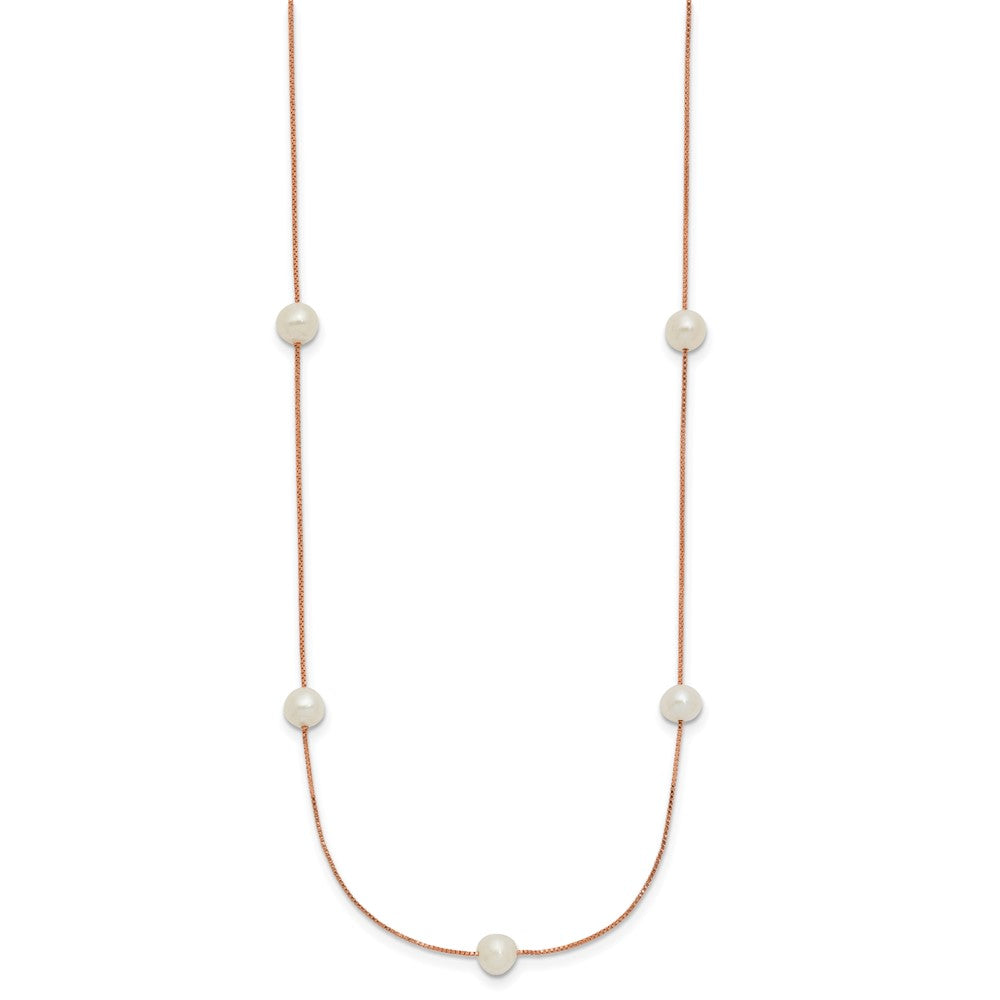 5- Near-Round Freshwater Cultured Pearl 9-Station Necklace - WBC