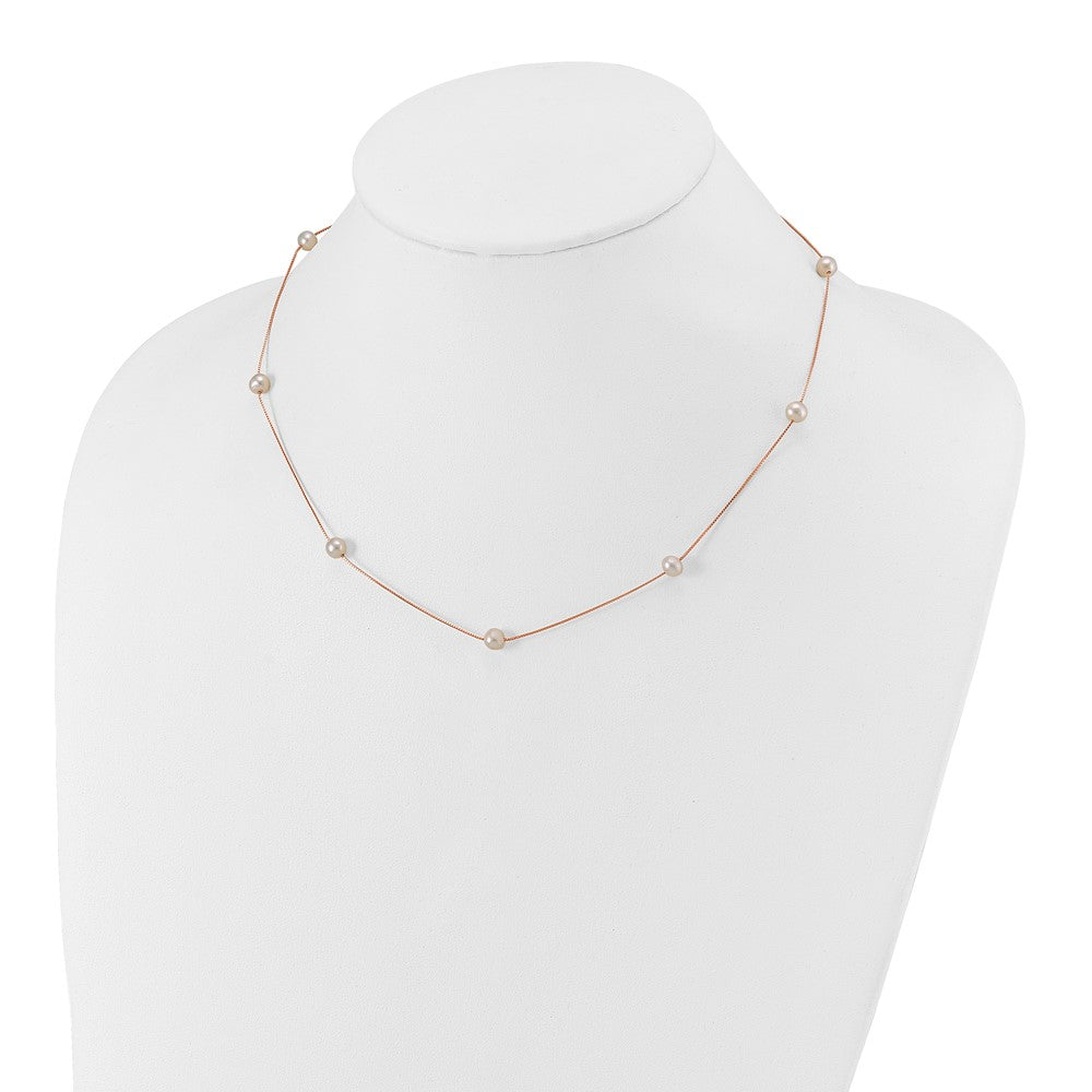 5- Near-Round Freshwater Cultured Pearl 9-Station Necklace - WBC