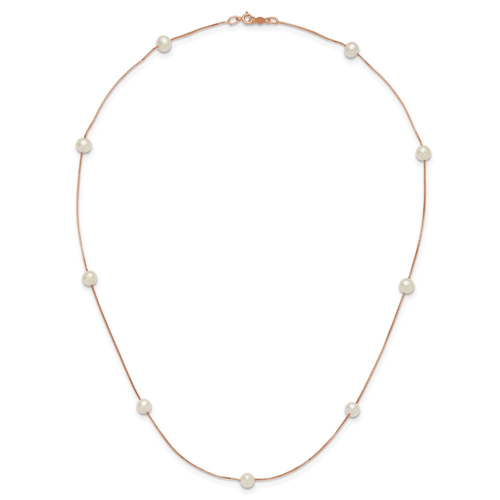 5- Near-Round Freshwater Cultured Pearl 9-Station Necklace - WBC