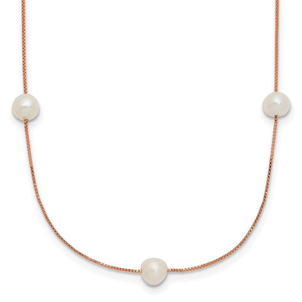 5- Near-Round Freshwater Cultured Pearl 9-Station Necklace - WBC