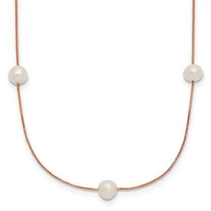 5- Near-Round Freshwater Cultured Pearl 9-Station Necklace - WBC