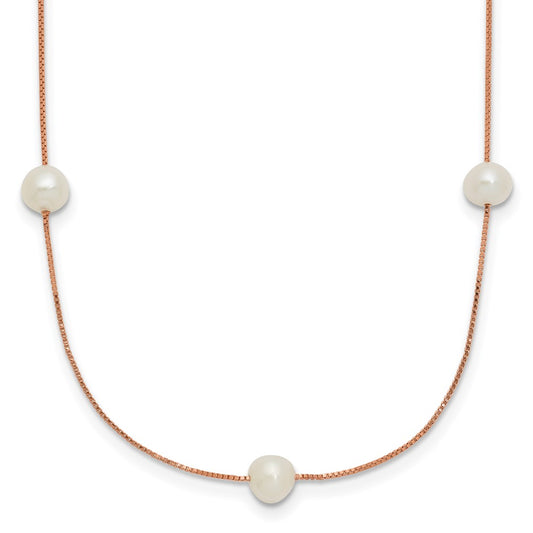 5- Near-Round Freshwater Cultured Pearl 9-Station Necklace - WBC