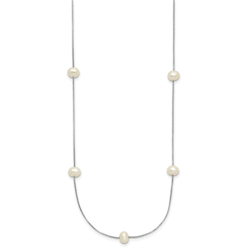 5- Near-Round Freshwater Cultured Pearl 9-Station Necklace - WBC