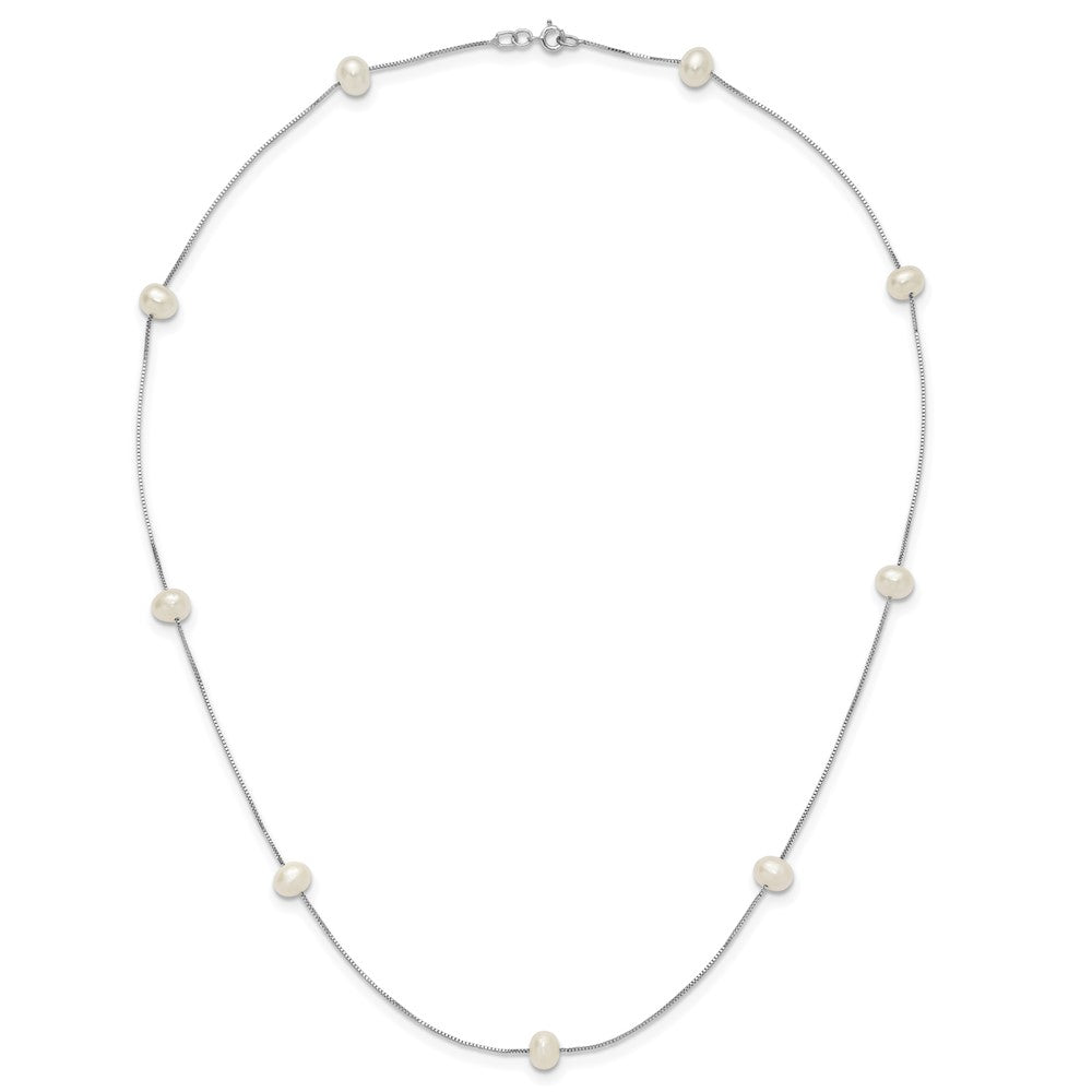 5- Near-Round Freshwater Cultured Pearl 9-Station Necklace - WBC