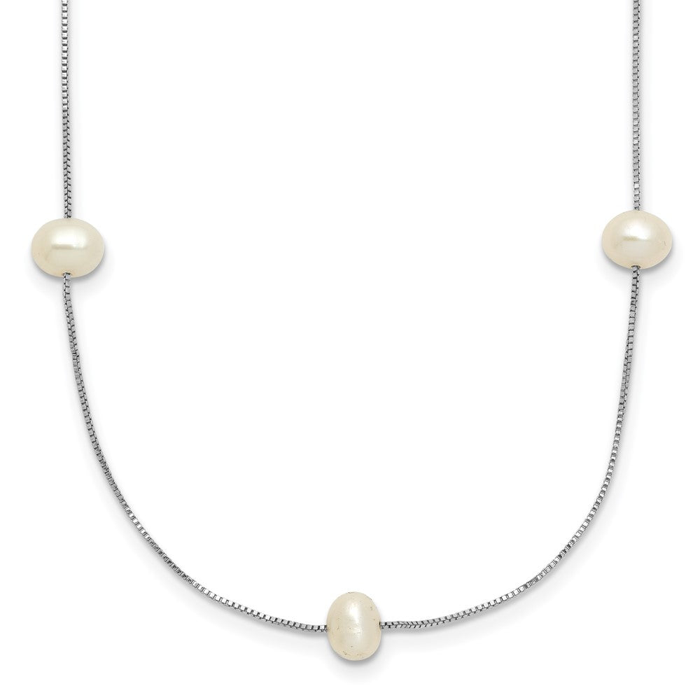 5- Near-Round Freshwater Cultured Pearl 9-Station Necklace - WBC
