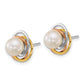 Tri-color Polished 6- Round South Sea Saltwater Cultured Pearl Love Knot Post Earrings - WBC