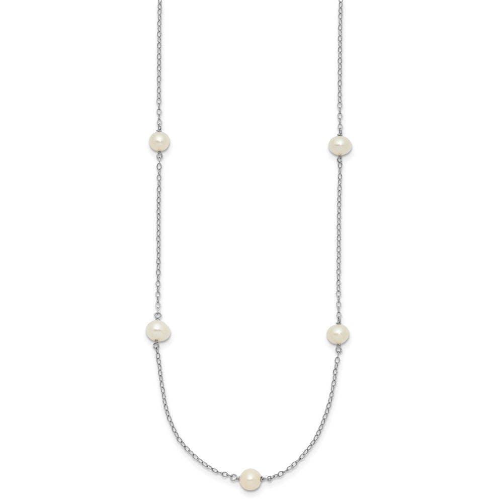 5- Round Freshwater Cultured Pearl 7-Station Necklace - WBC