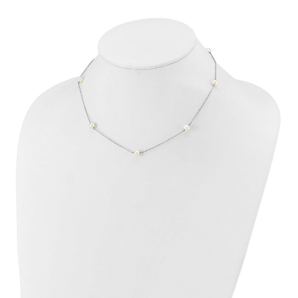 5- Round Freshwater Cultured Pearl 7-Station Necklace - WBC