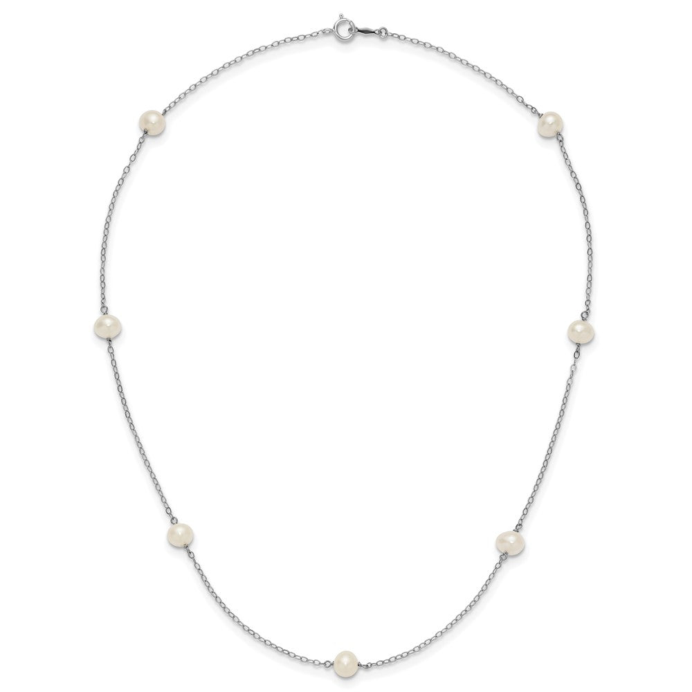 5- Round Freshwater Cultured Pearl 7-Station Necklace - WBC