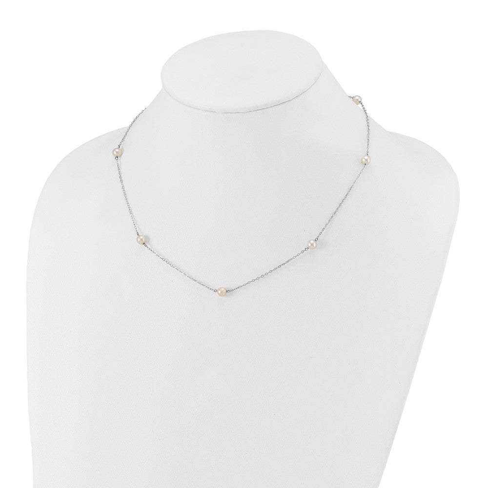 5- Round Freshwater Cultured Pearl 7-Station Necklace - WBC