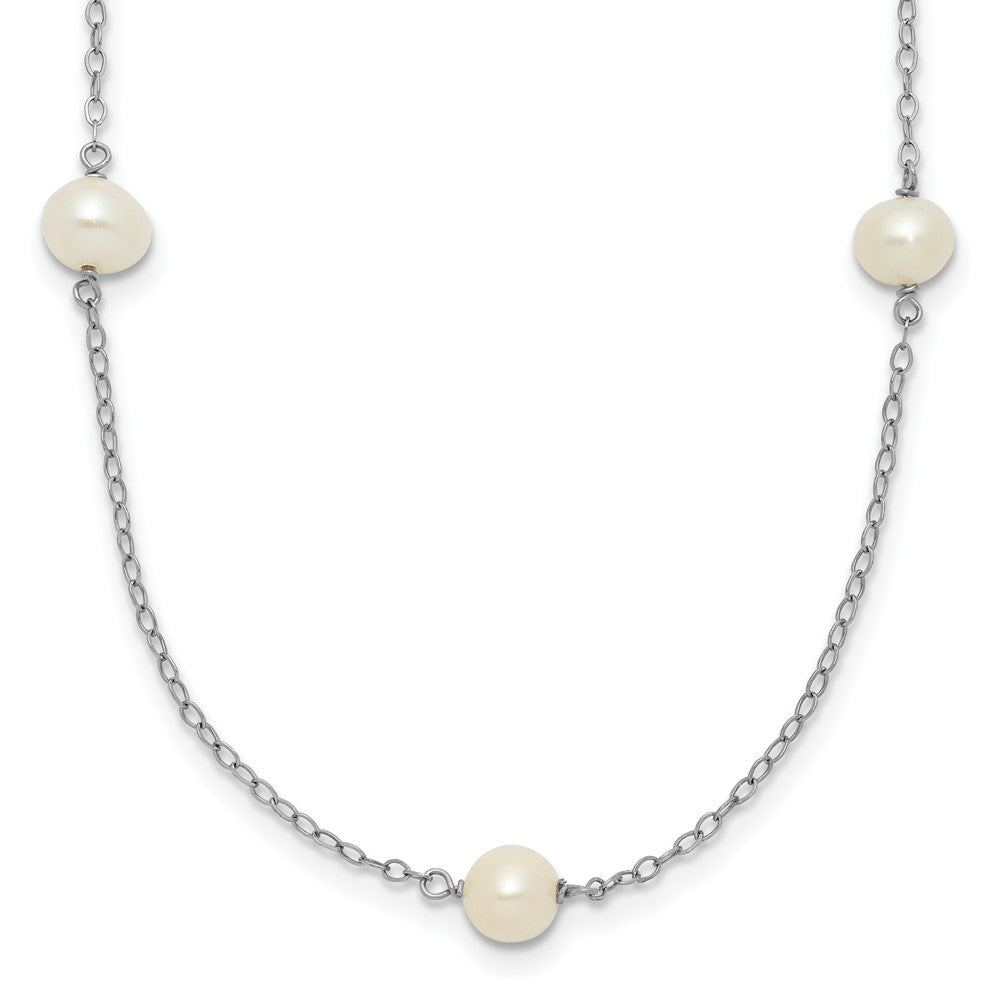 5- Round Freshwater Cultured Pearl 7-Station Necklace - WBC