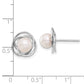 6- Round Akoya Saltwater Cultured Pearl Love Knot Post Earrings - WBC