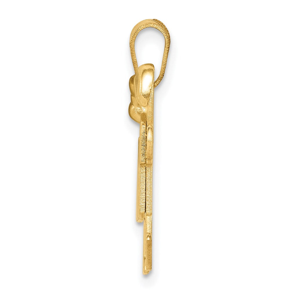 The Kids Solid Engravable Small Girl on Left and Boy on Right Kiss Charm - WBC