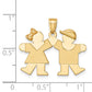 The Kids Solid Engravable Small Girl on Left and Boy on Right Kiss Charm - WBC
