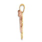 Two-tone The Kids Small Double Girls Engravable Kiss Charm - WBC