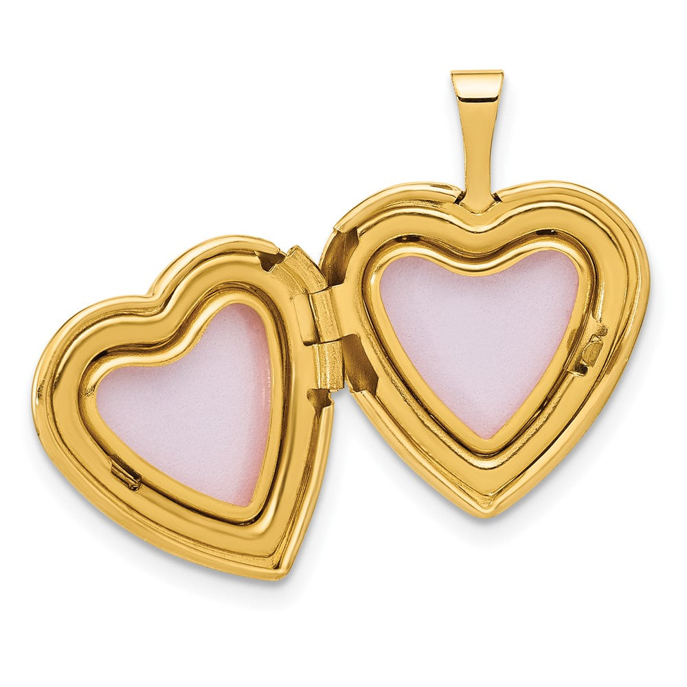 Textured and Polished Paw Prints Heart Locket - WBC