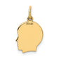 Plain Small .009 Gauge Facing Right Engravable Boy Head Charm - WBC